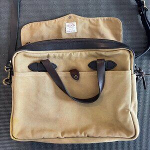 Vintage Filson Original Briefcase 256 Tan Rugged Twill & Leather